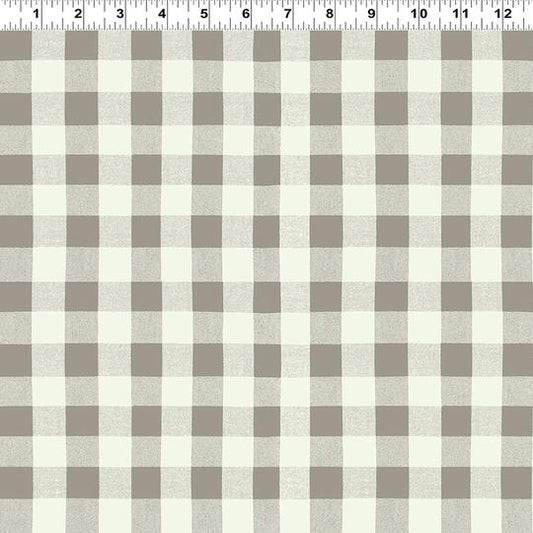 Clothworks A Dog's Life Buffalo Plaid Y3367-62 Taupe