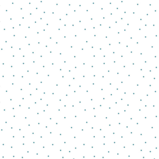 Maywood Studios Fabrics Kimberbell Basics Teal Tiny Pindot Tossed MAS8210-QD on White