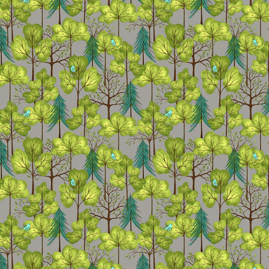 Windham Be My Neighbor Trees Light Grey 53159-5
