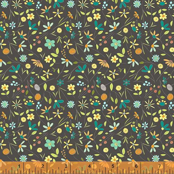 Windham Be My Neighbor Tiny Floral Charcoal 53163-6
