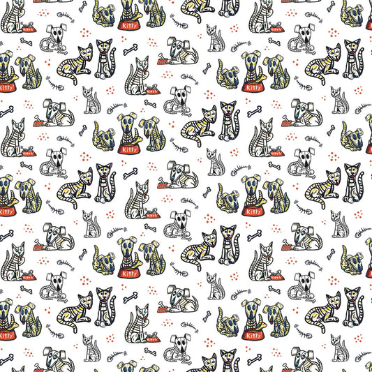Riley Blake Amor Eterno Chica Cats and Dogs C11812R-WHITE