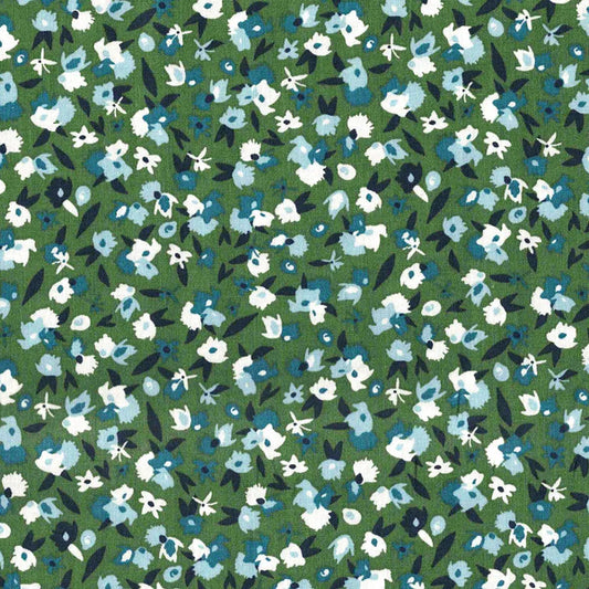 Clothworks Raised Small Flowers Y3418-112 Light Forest