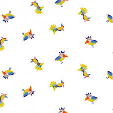 Clothworks Sleepy Time Birds White Y3344-1