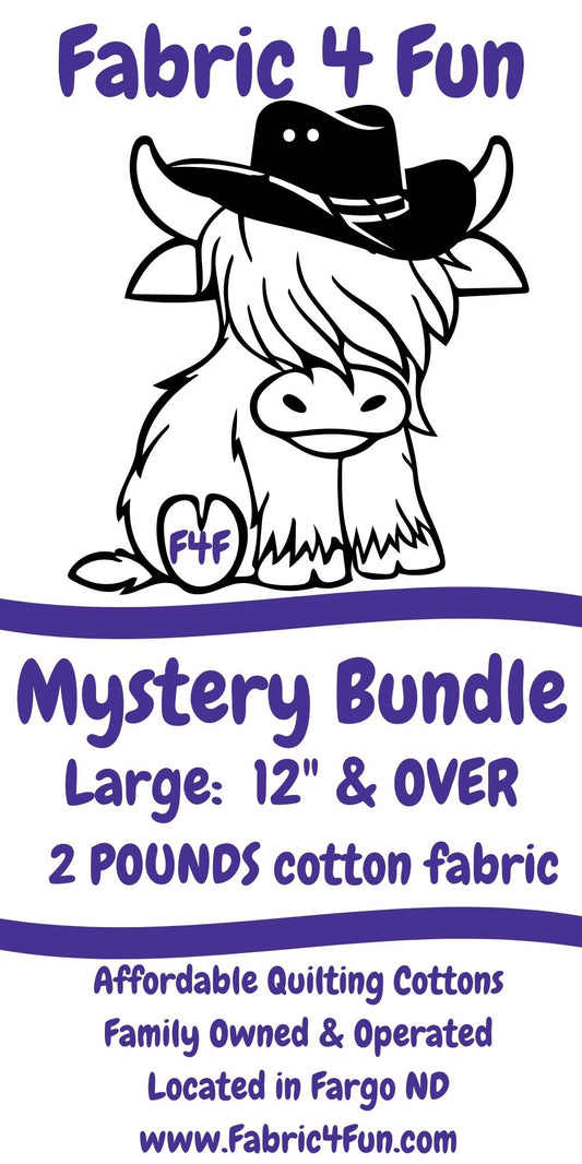 $39.99 Mystery Bundle over 2 POUNDS of cotton fabric!  Choose LARGE or SMALL pieces!