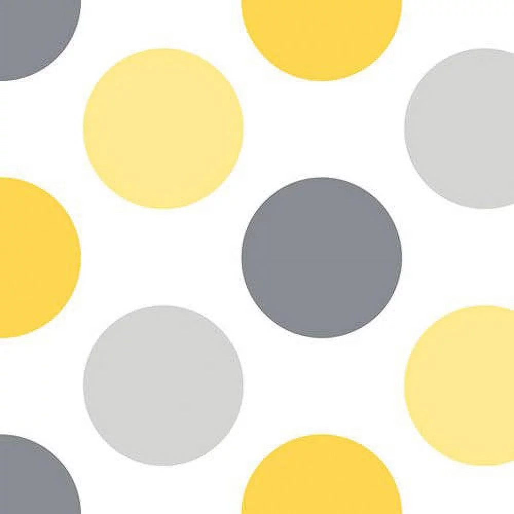 White with Large Gray and Yellow Dots