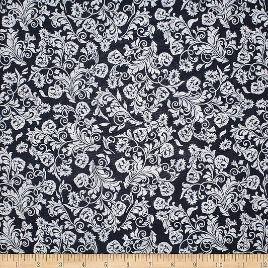 Trans Pacific Textiles Indigo Filigree Memory 0668502