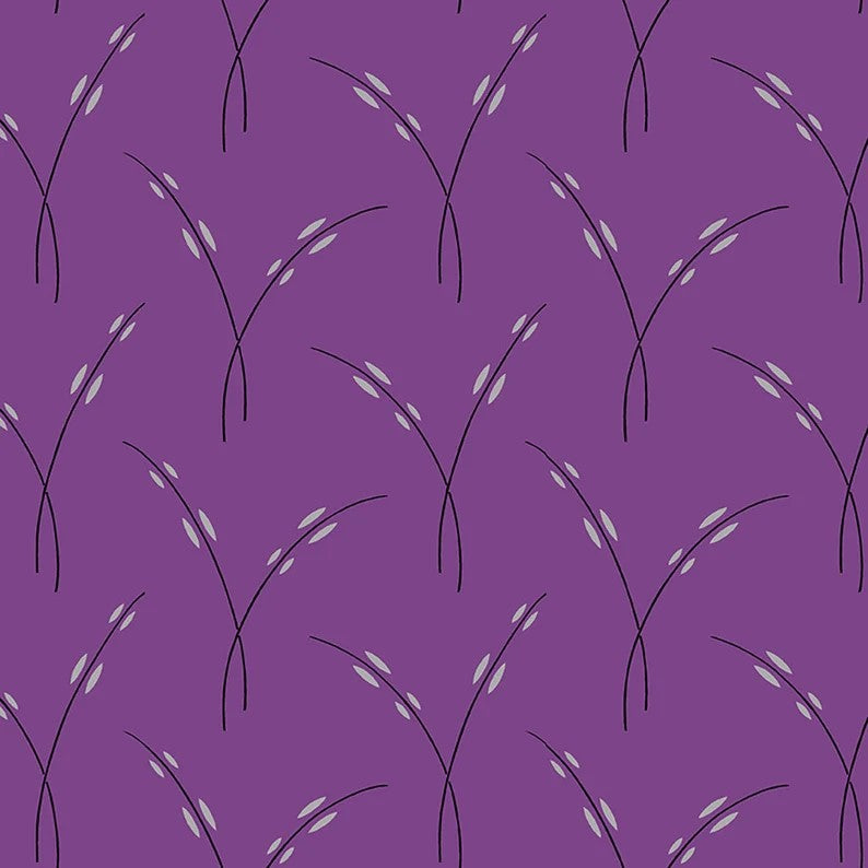 Clothworks Purple Reign Rice Stem Dark Orchid