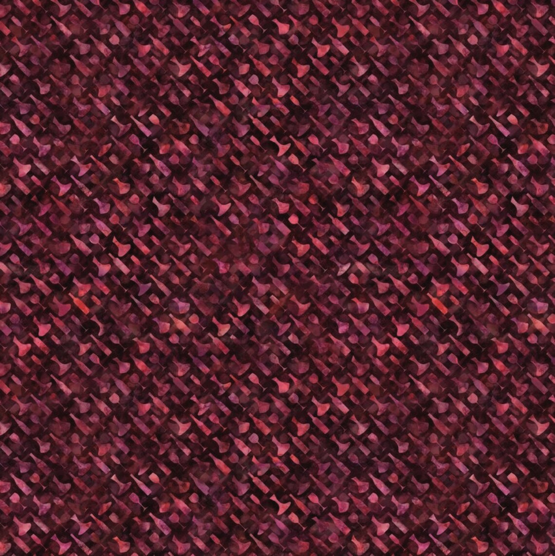 QT Fabrics A Little Wine Mini Bottles and Glasses Maroon Burgundy