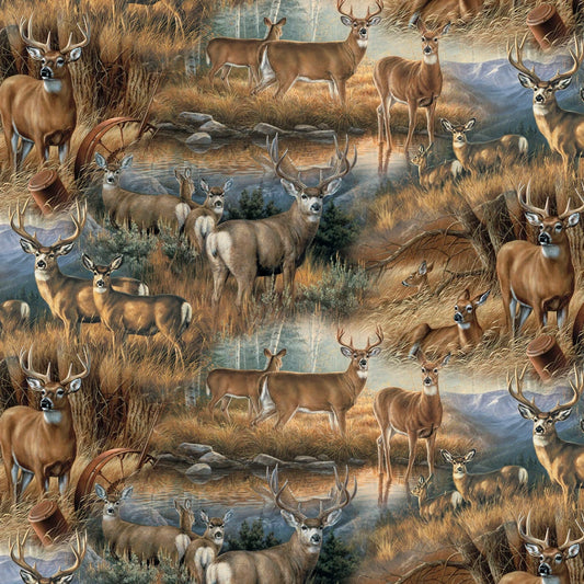3129 David Textiles Potpourri of Novelty Deer Glance DATWW-3146-8C-1