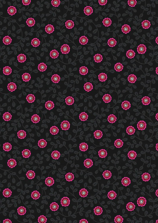 Lewis & Irene Little Matryoshka Matryoshka Floral Black A569-3