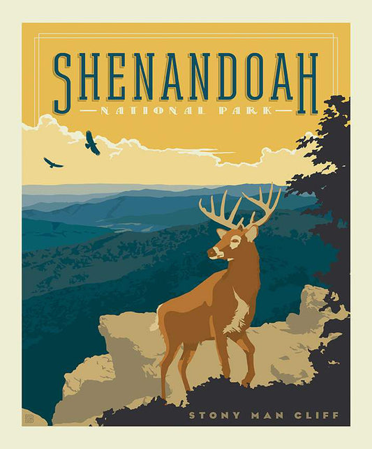 Riley Blake Panel National Parks Shenandoah Stony Man Cliff