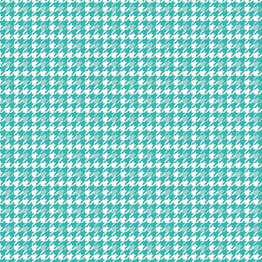 Benartex A Cozy Winter Houndstooth Turquoise 4584-84