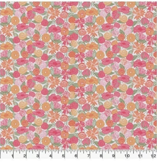 $5/yard $35/BOLT Bouquet in Pink and Orange