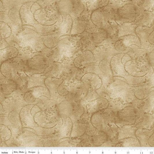 Riley Blake Painter's Watercolor Swirl Khaki C680