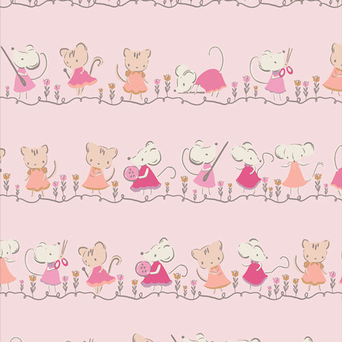 Art Gallery Fabrics Tails & Threads Minikin Friends Blush TAT-39912