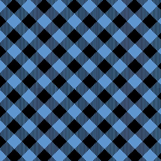 Benartex Blueberry Hill Gingham Blue Black 12644-52