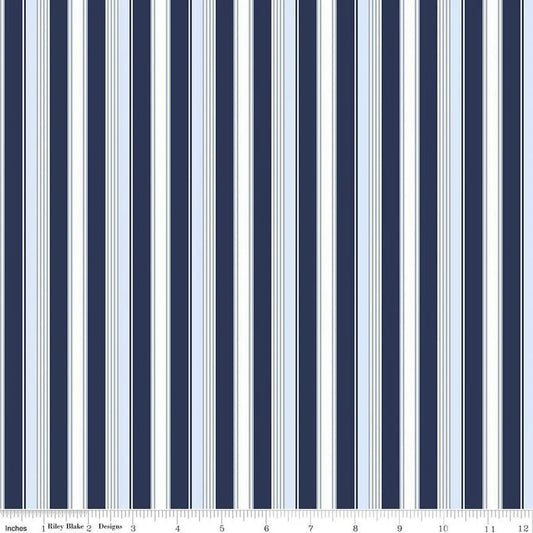 Riley Blake Picadilly Stripes Navy C11894