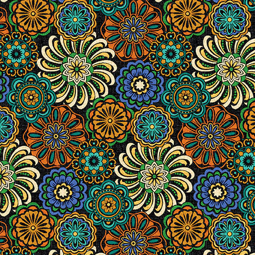 1410 Benartex Designer Fabrics Atlantis Mythical Mermaids Oceanic Medallion Multi 13391-99