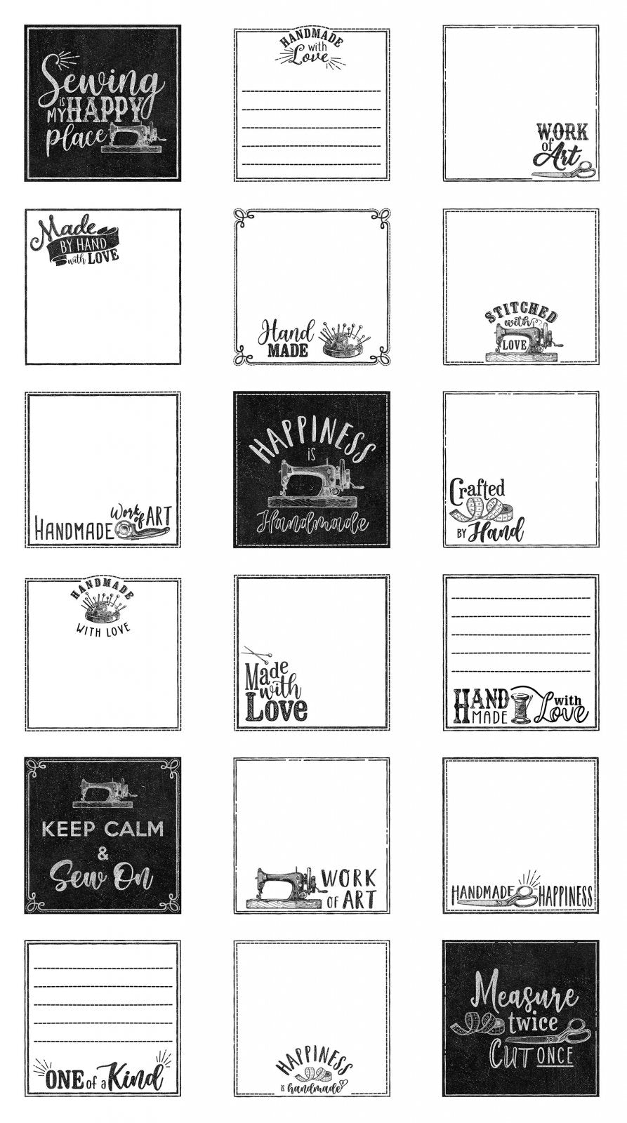 Northcott Sewing Is My Happy Place Panel 24218-10