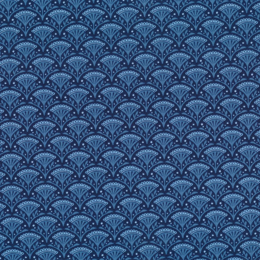 Benartex Wander Lane Blossom Scallop Navy Blue 13602-11
