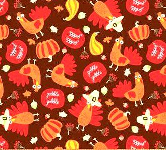 Festive Fall Harvest Gobble Gobble  (1/2 yard PRE-CUT)