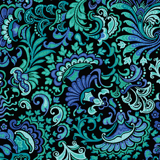 Benartex Fabrics Mythical Mermaids Atlantis Marina Allover Teal Blue 13390-84