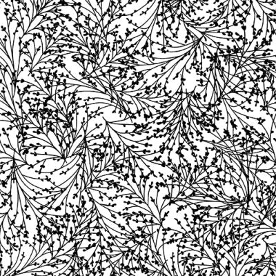 Benartex Night & Day Tossed Sprigs White/ Black 10407-99