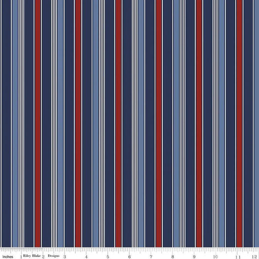 Riley Blake Picadilly Stripes C11894 Red White Blue