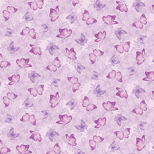 Benartex Judy's Bloom Butterfly Lavender 13553-62
