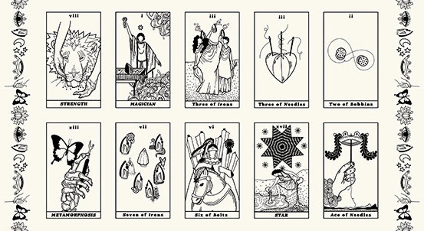 Andover Fabric Panel Oracle Deck Cards in Neutral by Eye Candy Quilts A-230-L