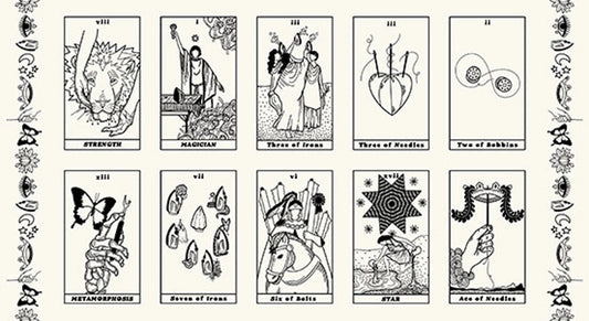 Andover Fabric Panel Oracle Deck Cards in Neutral by Eye Candy Quilts A-230-L