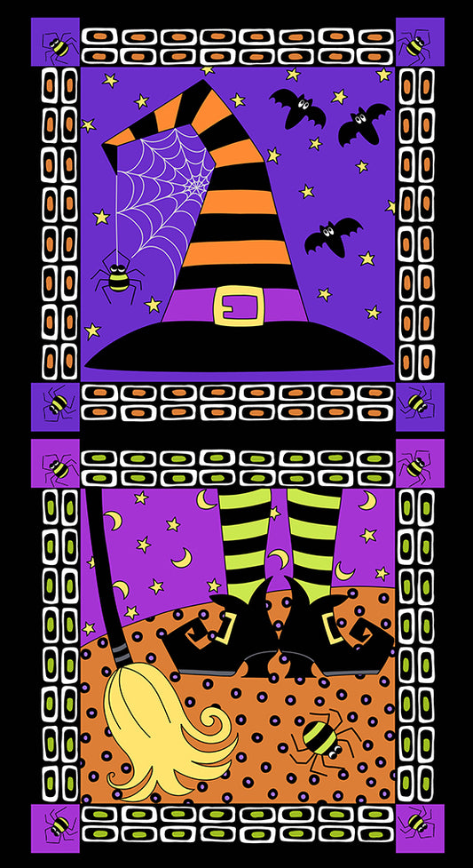 Andover Fabric Panel Hocus Pocus Witch Panel A-208-P