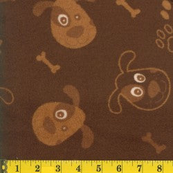 7115 Mook Fabrics Fleece Flannel 2 Sided Puppy Brown 70568