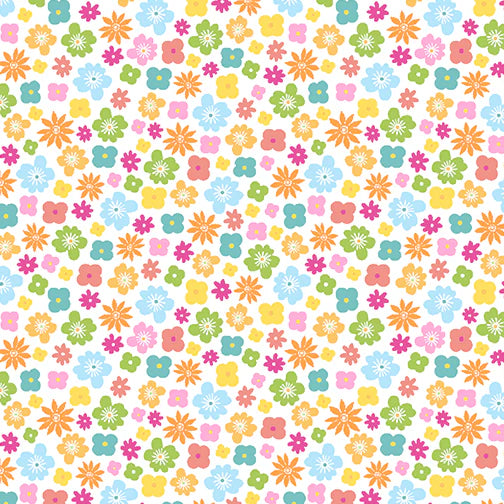 Benartex Awesome Owis Happy Flowers Multi 09415-99