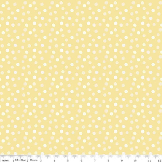 Riley Blake Dream World The Littlest Family's Big Day Dots C11494 Yellow
