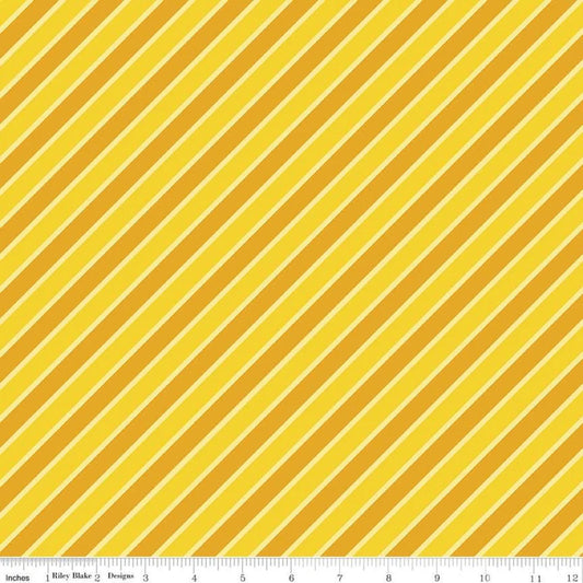 Riley Blake Malibu Barbie Stripes C11722 Yellow
