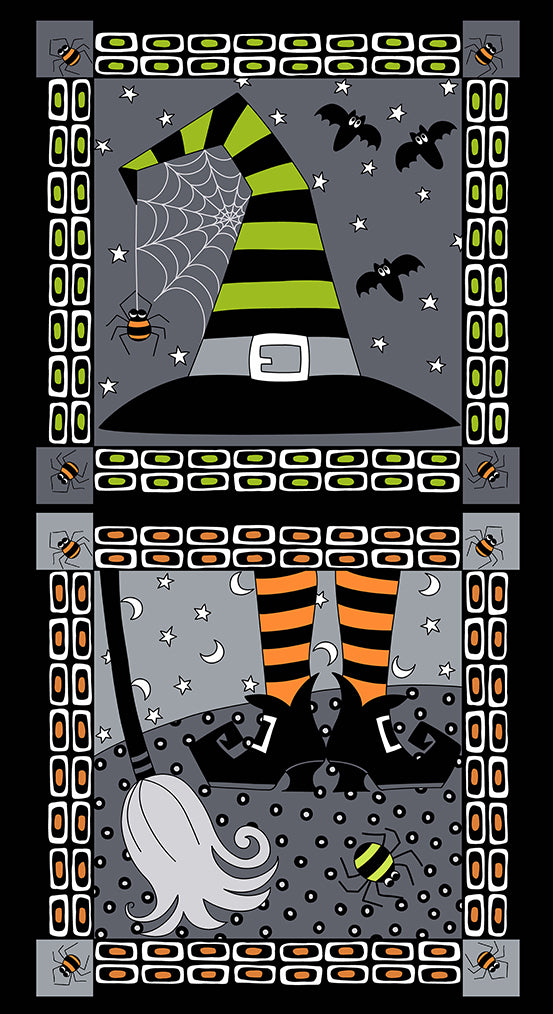 Andover Fabric Panel Hocus Pocus Witch Panel A-208-C