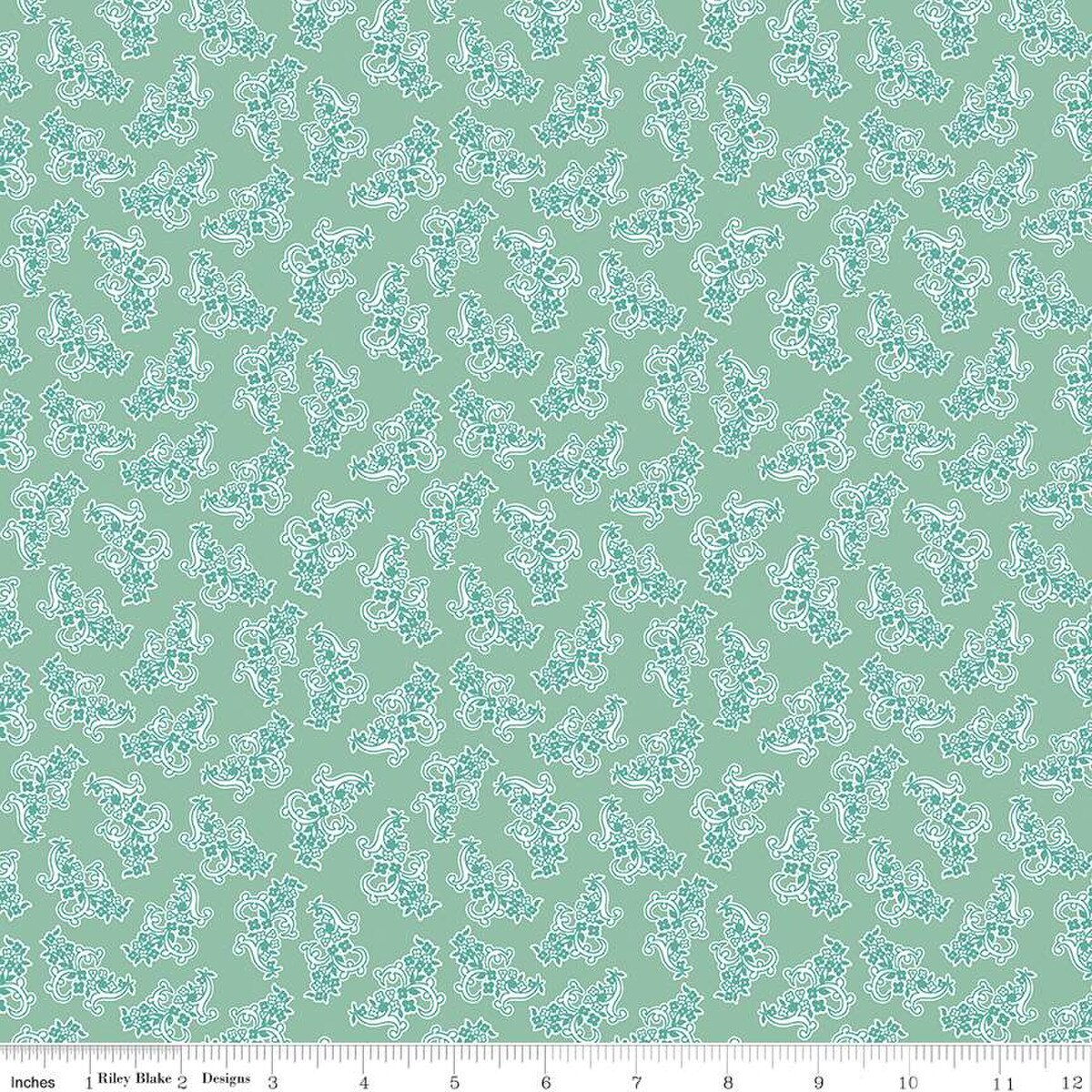 Riley Blake Stitch Bouquet Seaglass C10924