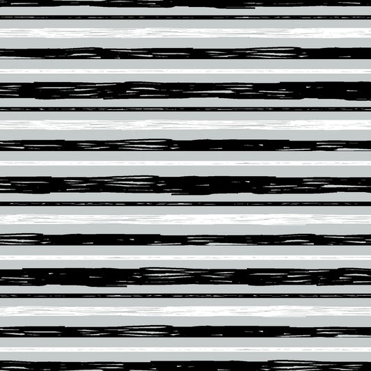 7164 3 Wishes Flannel Black White Gray Stripe 15797
