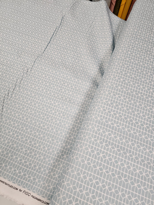Figo (a division of Northcott) Hand Stitched Hexies Blue