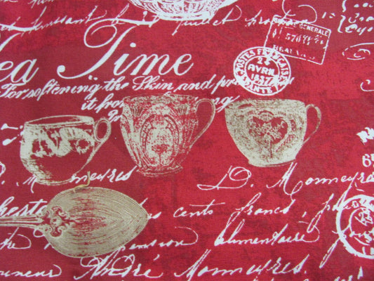 4010 Waverly Cotton Duck Cloth Teatime Red