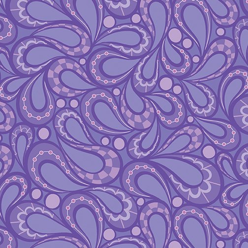Benartex Free-Motion Fantasy 2-Multi Paisley Lavender 13532-62