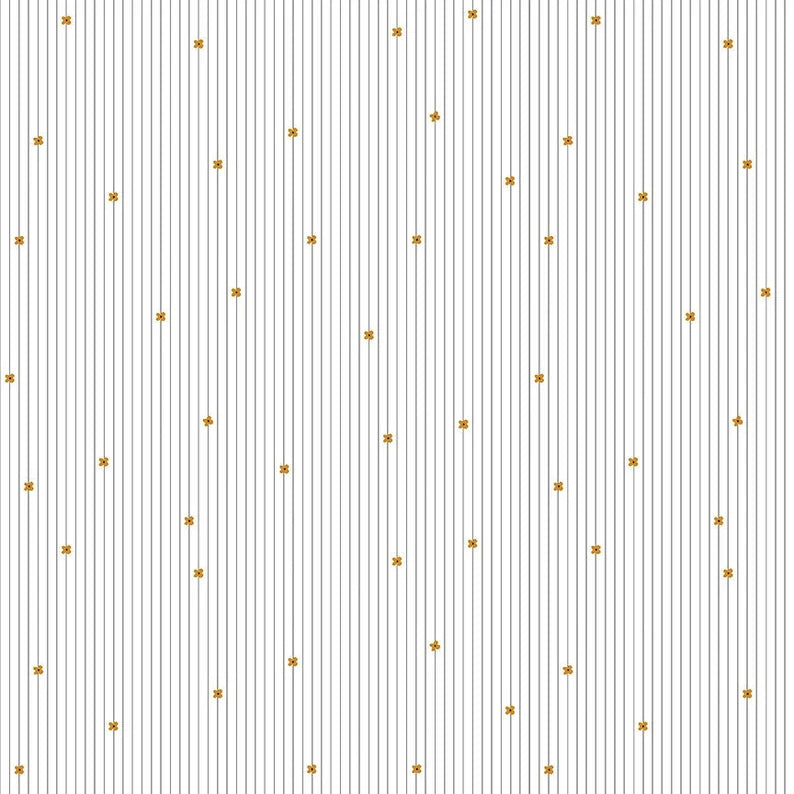 Riley Blake Spotted Stripes White Gold Metallic SC10847