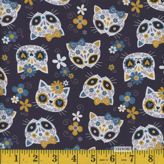 Mook Sugar Skulls Cats Blue