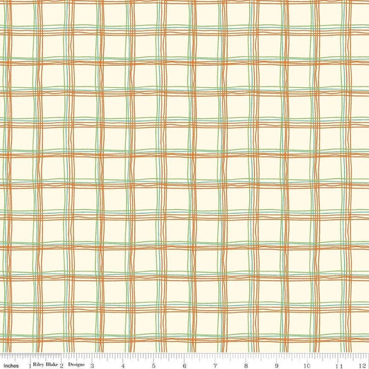 Riley Blake Eat Your Veggies Plaid C11113 Cream