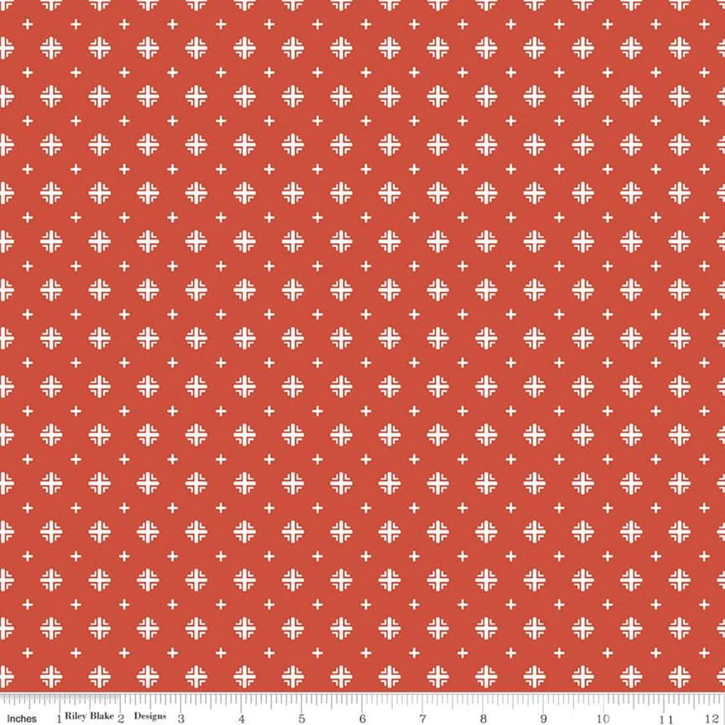 Riley Blake Indigo Garden Plus Print C11276 Rouge