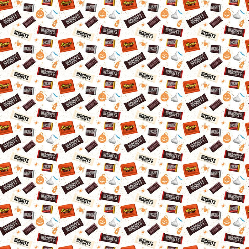 Riley Blake Celebrate with Hershey Candy Toss C11981 White