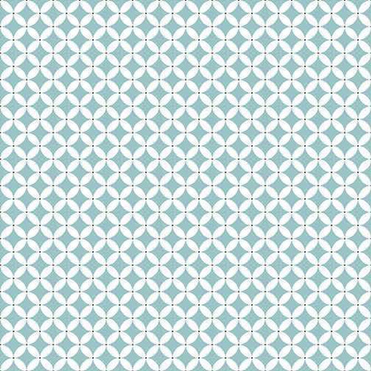 Benartex It's Raining Cats and Dogs Circle Crescents Light Teal 10353-05