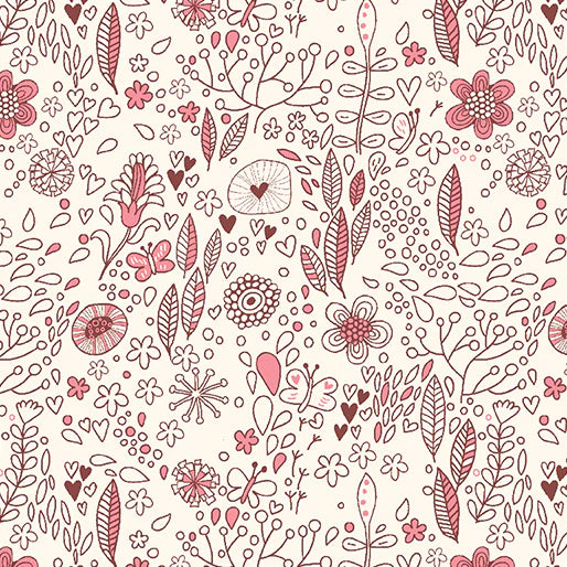 Benartex Bird Song Field Book Rose 13505-26