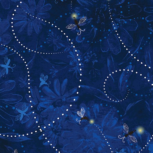 Benartex Shimmering Twilight Firefly Twilight Navy 12505P-56